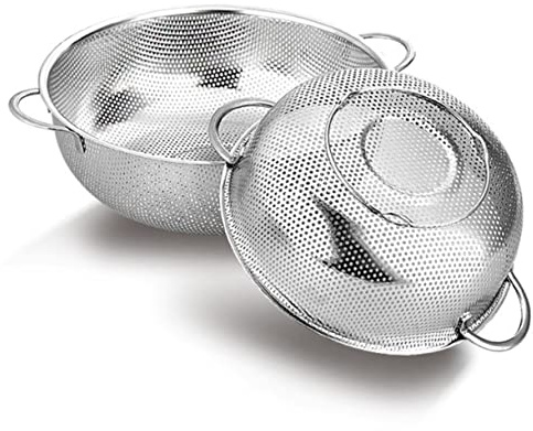 GRIRIW Scolapasta Acciaio Inossidabile Scolabrodo per Frutta e Design per Cucina e Lavaggio Facile da Usare Antiruggine e Versatile