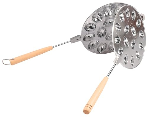 GWCYMYD Stampo per Biscotti in Noce, 16 Fori, Manico in Legno Rimovibile, Rivestimento Antiaderente, Multifunzionale, Argento