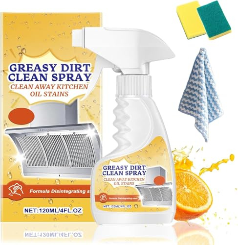 Spray nettoyant pour la saleté grasse - Multifonction - Puissant nettoyant en mousse de cuisine - Nettoyants tout usage pour enlever les taches d'huile de cuisine - Nettoyants pour four et grill