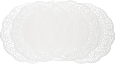 ZUNOXAZ Napperons en Papier Dentelle Rond 30 CM 1 Pièce Papier Alimentaire Blanc Ajouré Tapis de Table Absorbant L'Huile pour Desserts Gâteaux et Fritures Usage Fêtes et Pâtisseries