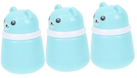 UTHCLO 3 Stück Babypuderbehälter mit Quaste In Bärenform Auslaufsicherer Puderspender für Lose Babypuder Praktische Reisegröße für Empfindliche Babyhaut