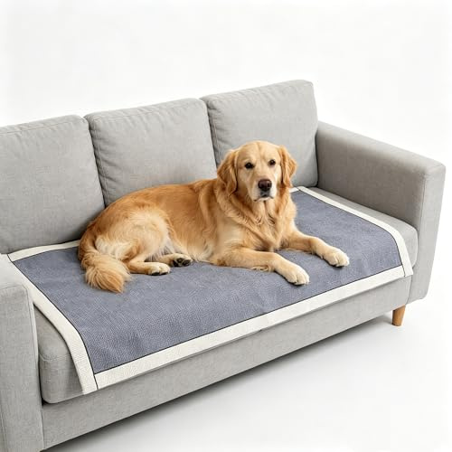 KoolYouth wasserdichte Hundedecke aus Chenille für Hunde & Katzen, 70x120 cm rutschfeste Hundematte für Sofa Couch Bett, Kratzfest & extra weich, waschbare Haustierdecke, Urinschutz, Grau
