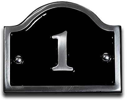 Personalised Aluminium Bridge House Number Plaque – Custom Metal Door Sign (Any Number 1–99) Black & Silver, Outdoor Wall Mounted House Numbers, 14.5 x 11.5 cm