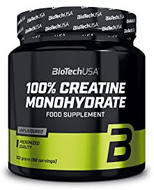 BioTechUSA 100% Creatine Monohydrate | Kreatin in pharmazeutischer Qualität | Mikronisiert | Vegan | Glutenfrei, 300 g
