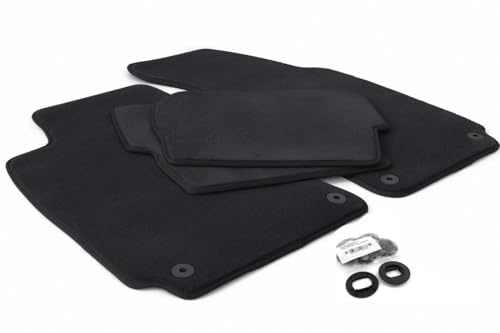 Fußmatten passgenau für VW Passat 3B B5 Velours Automatten Set 4-teilig schwarz inkl. Original Befestigung Oval und Rund
