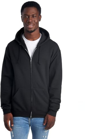 Jerzees -Men's NuBlend -Fleece -Sweatshirts & -Hoodies, Full Zip-Black, Medium