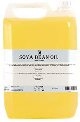 Mystic Moments | Soya Bean Carrier Oil 5 Litres - Pure & Natural Oil Perfect For Hair, Face, Nails, Aromatherapy, Massage and Oil Dilution Vegan GMO Free