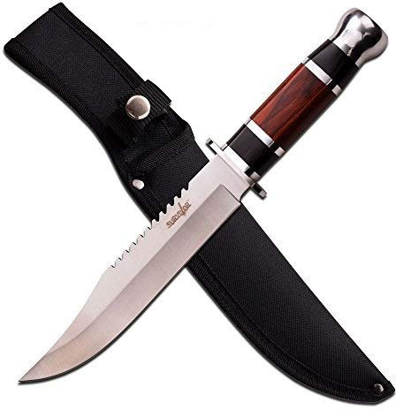 12 Wood Hunting Survival Skinning Fixed Blade Knife Full Tang Army Bowie