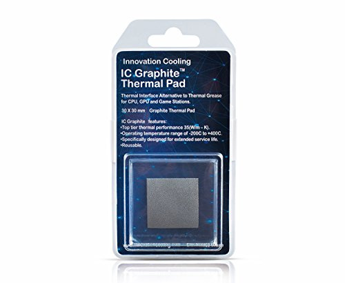 Innovation Cooling Graphite Thermal Pad – Permanent Replacement for Thermal Paste/Grease (30 X 30 mm)