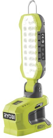 RYOBI 18 V ONE+ Akku-Raumleuchte R18ALP-0 (900 Lumen, 180 Grad drehbar, 3 Helligkeitseinstellungen, CCT (Farbtemperatur) von 5.700 K, ohne Akku und Ladegerät)