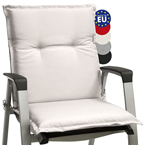 Beautissu Niedriglehner Auflagen 100x50 cm Base NL – Bequemes Sitzkissen 6cm Dickes Sitzpolster Sitzauflage für Garten Balkon Camping Stuhl – Gartenstuhlauflage Niederlehner Natur
