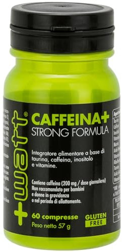Caffeina+ Strong Formula- Integratore a Base di Caffeina e Taurina - Formato: 60 Compresse