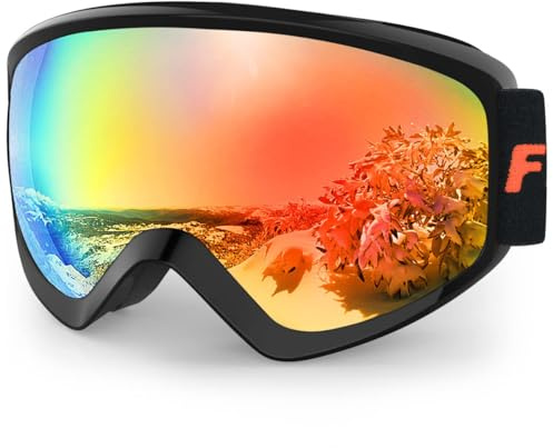 Findway Skibrille Kinder,Ski Snowboard Brille Brillenträger Snowboardbrille Schneebrille Verspiegelt für Junior Jungen Mädchen Teenager 5-16 Jahre - OTG 100% Anti-UV Anti-Fog