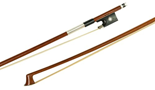 MI&VI NB-510 Brazilwood Violin Bow (1/8 Size) with Ebony Frog | Octagonal Silver Mount | Well Balanced | Light Weight | Real Mongolian Horse Hair - MIVI Music