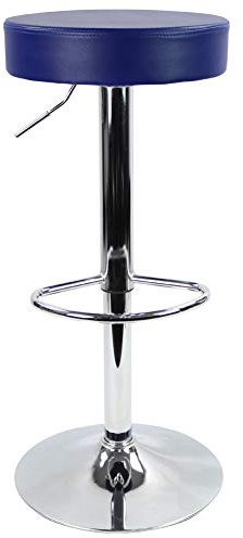 KKTONER Barhocker Höhenverstellbar drehbar SPA Arbeitshocker Bürohocker aus PU Leder Blau