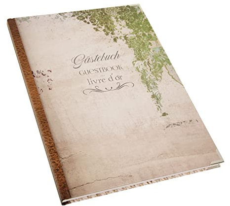 Logbuch-Verlag Gästebuch - Guestbook - Livre D'Or - internationales Gäste Buch braun Vintage Blankobuch Notizbuch Hotel Pension