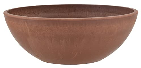 PSW Pot Collection Shallow Garden Bowl Low Planter for Succulents, Bonsai, Fairy Gardens, Herbs, 10-inch, Terra Cotta Color