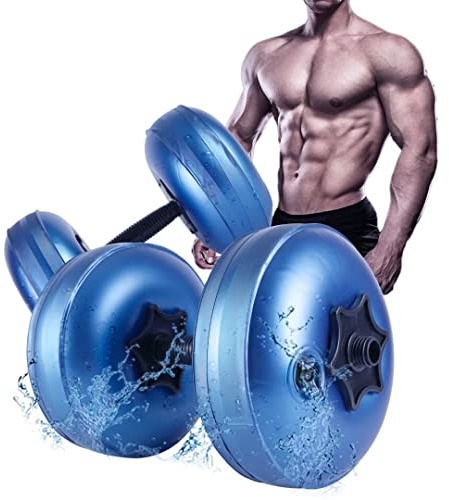 Juego de Mancuernas DEIRIS, 8-10 kg, Portátil, Mancuernas Llenas de Agua, Ajustable, Adecuado para Hombres y Mujeres, Negro y Azul (Azul)
