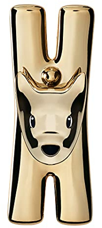 Alessi Giampo MMI32D GD, Molletta Magnetica da Cucina di Design, Resina Termoplastica con Rivestimento in PVD, Oro