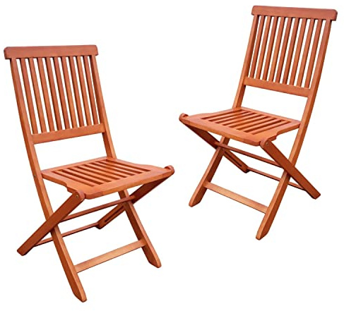 H4L Klappstuhlset Angwin 985161 Eukalyptus geölt 2 Stühle B45H90T56cm