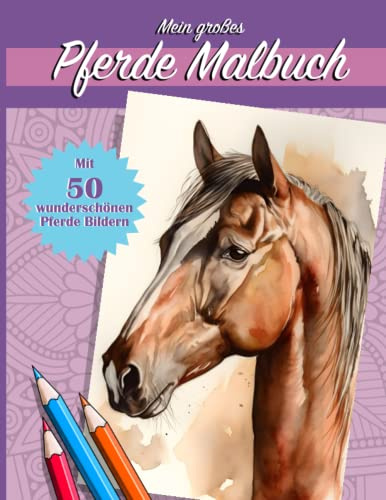 Mein großes Pferde Malbuch: Ein Geschenk für Mädchen, Teenager und Erwachsene zum Ausmalen und Entspannen