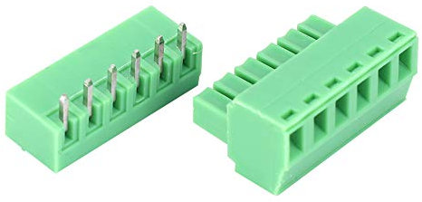 10 Coppie di Terminali a Vite a 6 Pin, Interruttore a Galleggiante a Sfera 12V, Dadi e Rondelle M6 in Acciaio Inossidabile, Blocco 15Edg, Passo da 3,81 Mm, Terminali a Innesto