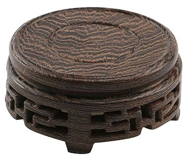WDONAY Holzständer, 8 cm, rund, geschnitzt, orientalischer Stil, Heimdekoration für Vase, Blumentöpfe, Teekanne, Tischlampe, Fischglas