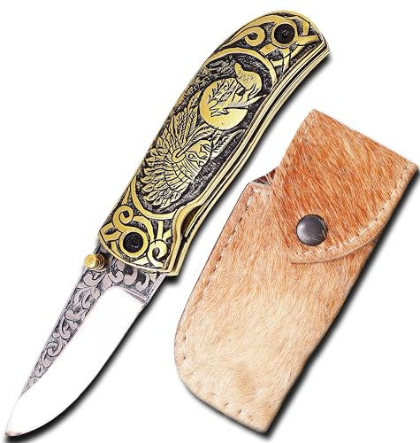 Couteau de Poche Pliant en Acier D2 Fait Main sur Mesure CHA-3149
