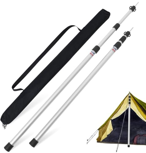 BESPORTBLE 1set Tarp Tent Poles Telescopic Canopy Rods for Camping Outdoor Tents and Rain Shelters Storage Bag and Lightweight Design