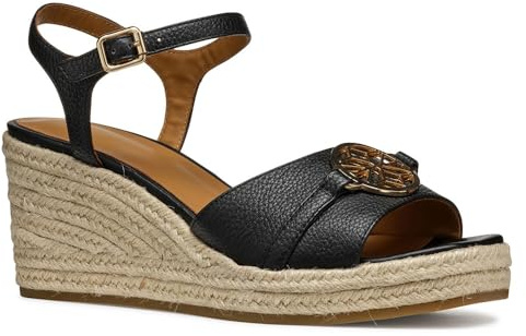 Geox D PANAREA B, Sandalo con Zeppa Donna, Black, 39 EU