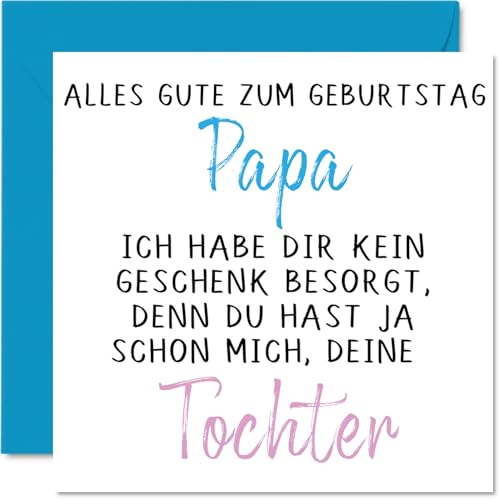 Stuff4 Geburtstagskarten Lustig für Papa, Kein Geschenk | Lustiger Alles Gute Zum Geburtstag Karte von Tochter 145mm Unhöfliche Scherzen Glückwunschkarten