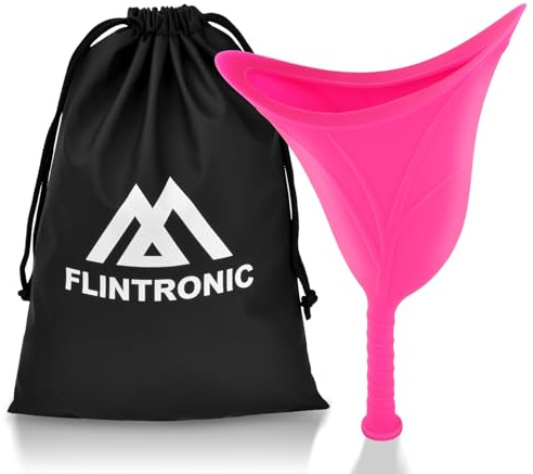 flintronic Urinella für Frauen, Wiederverwendbarer Pinkelhilfe für Frauen mit Verlängerungsrohr, Tragbares Frauenurinal, Urinella für Frauen Wandern Camping Zubehör für Unterwegs, Camping (Rosa)