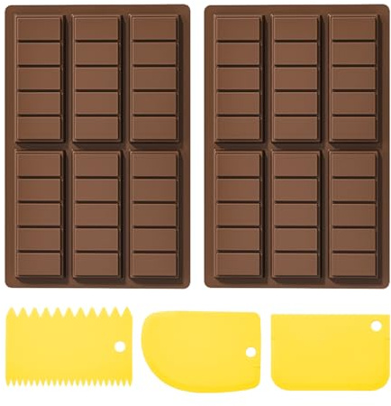 Stampi Per Cioccolato Da 2 Pezzi E Raschietti In Plastica Da 3 Pezzi, Stampi Da Forno Fai-Da-Te, Stampi In Silicone, Stampi Da Cucina, Accessori Da Cucina