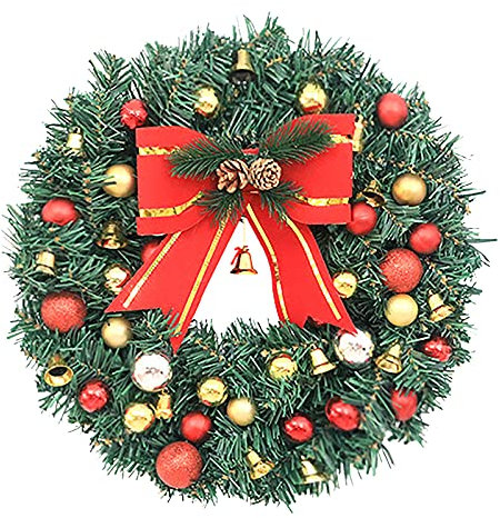 Dekokranz, Weihnachtskranz mit bunten Kugeln Dekokranz Weihnachtsdeko Herbstkranz für Haustür