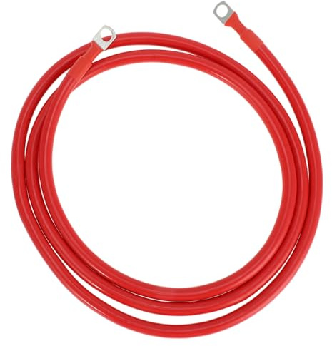 HOPESPANNER Universal Battery Inverter Cable 3/8 Lug 2 AWG Gauge 7FT 1 Pc | Red, Tinned Copper, Power Inverter Wire
