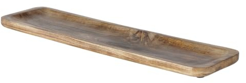 Tablett Schale Dekoschale Lang Tischdeko rechteckig XXL Kerzenteller Mango-Holz (XXL Schale Klein 56x14 cm)