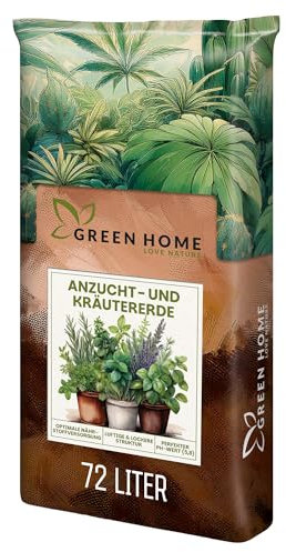 Green Home Anzucht- & Kräutererde 72L – Aussaaterde für Gemüse & Kräuter, Anzuchterde für Samen & Tomaten, Hochbeeterde, Gemüseerde mit Langzeitnährstoffen, lockere Erde für optimale Keimung