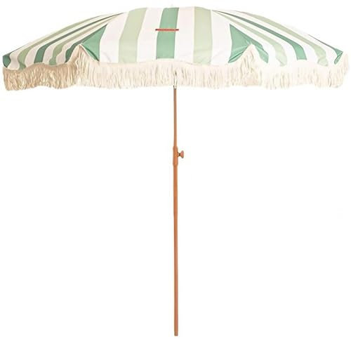 Parasol de Plage Extérieur 200 cm pour Terrasse de Piscine et Jardin - Parasol à Franges - Angle Inclinable - Protection Solaire UV 50+