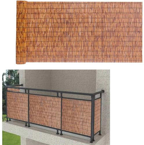 Natürlicher Bambus-Zaunschutz, Bambus-Paneel, Sichtschutzwand für Terrassen, Balkone, Höfe und Pools – Größe: 1,22 m x 10 m (H x L)