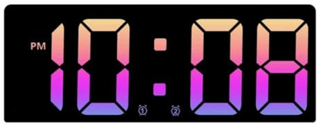 FANSU Nachttisch Wecker Digital, Digitalwecker Datum Temperatur Snooze 12/24HR Großem Display LED Leuchtziffern Digitaler Wecker 5 Helligkeit Dimmbar (Gelb + Pink,Einheitsgröße)