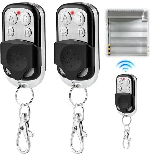 2 Pezzi Telecomando Universale Cancello Frequenza 433,92 MHz Codice Fisso, Universale Telecomandi Garage, Telecomando Garage Wireless a 4 Pulsanti, Copiatrice per Porta del Garage e Auto