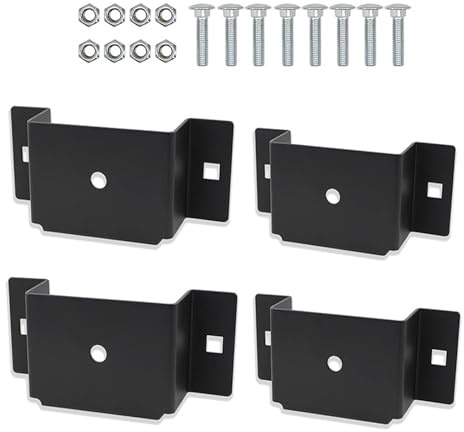 Bolsillos seguros para estacas de remolque con pernos de montaje, acabado antideslizante, juego de accesorios para camiones de madera de 2 x 4, soportes de bolsillo de estaca de remolque fáciles de