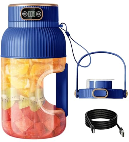 Syglawnd Licuadora portátil, licuadora portátil, exprimidor de Gran Capacidad, 10 Cuchillas, licuadoras personales eléctricas con Mango Antideslizante, Taza con Pantalla Digital para Cocina
