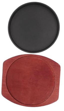 GETAJGHSD Piastra Ghisa Rotonda per Fajita e Grigliate Antiaderente e Compatibile Induzione Piatto Japanese Steak per Carne Pollo e Bbq Casa e Ristorante