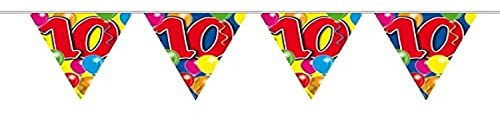 10m Girlande Zahl 10 Geburtstag Jubiläum Wimpelkette