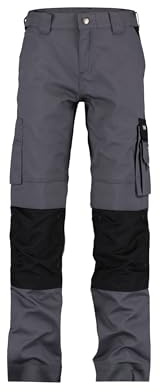 DASSY® Boston Women Zweifarbige Arbeitshose mit Kniepolstertaschen für Damen - Größe 42 - ZEMENTGRAU/SCHWARZ