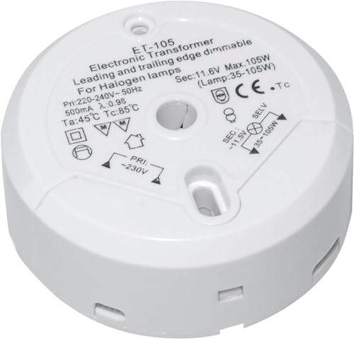 Halogen Trafo 35 - 105 Watt - Abmaße : 8,5cm Durchmesser, 3cm Höhe