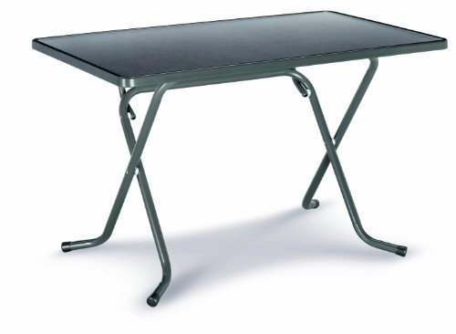 BEST Klapptisch Primo eckig I Robuster Gartentisch klappbar mit praktischem Scheren-Klappmechanismus I UV- & Wetterfest I 110 x 70 cm I Anthrazit