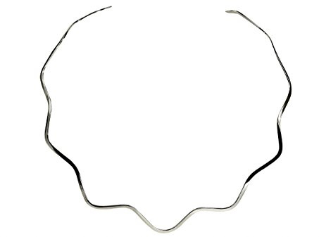 SILBERMOOS Damen Halsreif 42 cm offen gewellt massiv glänzend 925 Sterling Silber