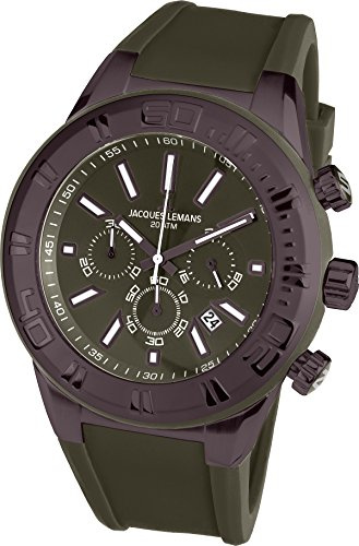 Jacques Lemans Herren Armbanduhr Chronograph Quarz Silikon 1-1820I